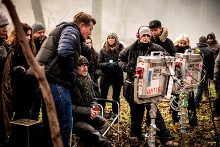 On set of Britannia - director Christoph Schrewe (seated) and DOP Jean-Philippe Gossart (standing on the left)  | Courtesy of Sky/Amazon. Photo by Stanislav Honzik