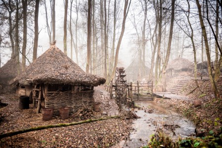 On set of Britannia - a celtic village built in the woods near Cesky Brod | Courtesy of Sky/Amazon. Photo by Stanislav Honzik